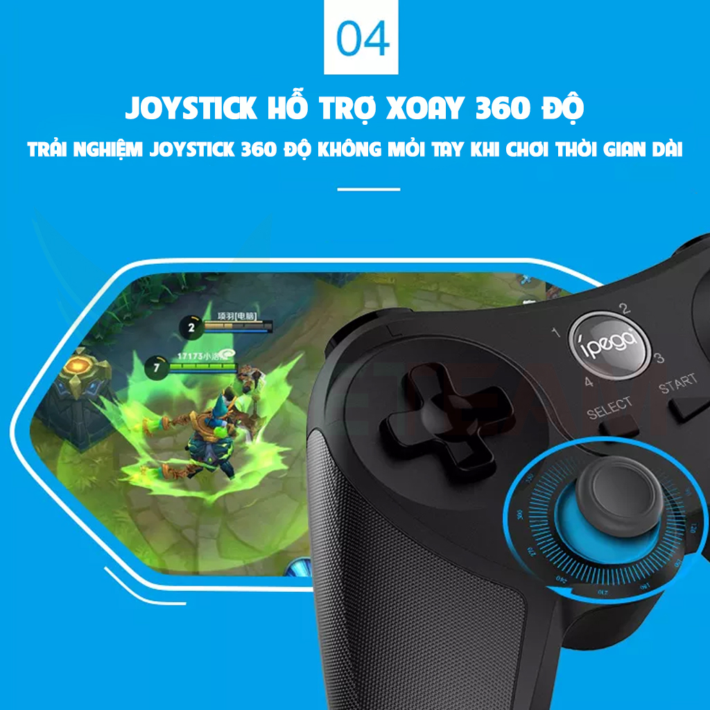 Tay Cầm Chơi Game IPEGA PG-9157 Bluetooth 5.0 Bộ Điều Khiển Gamepad Không Dây Có Joystick Kèm Giá Đỡ Điện Thoại Dành Cho Android IOS PC TiVi Box - Hàng Chính Hãng