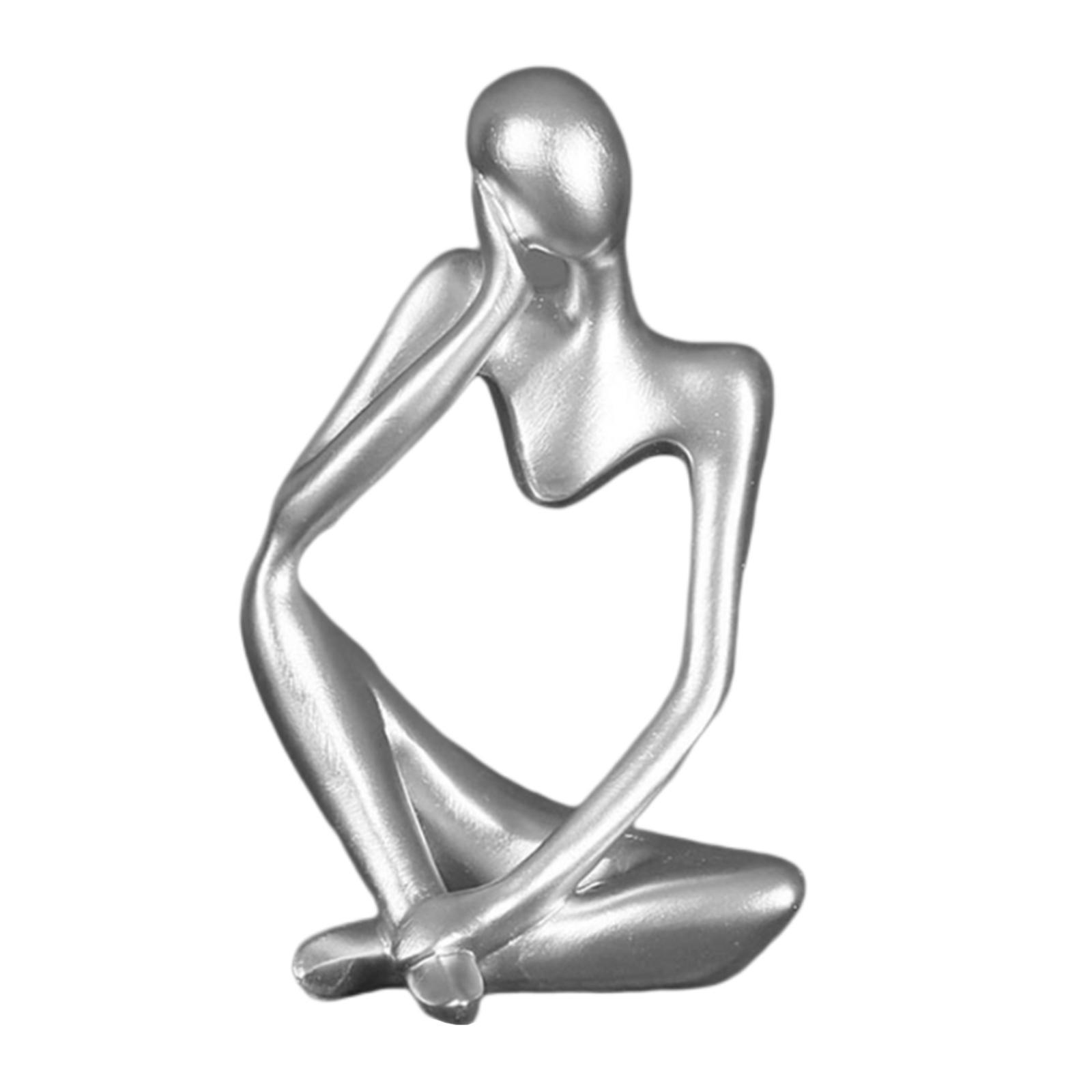4pcs Resin Thinker Sculpture Figurine Statue for Tabletop Decoration