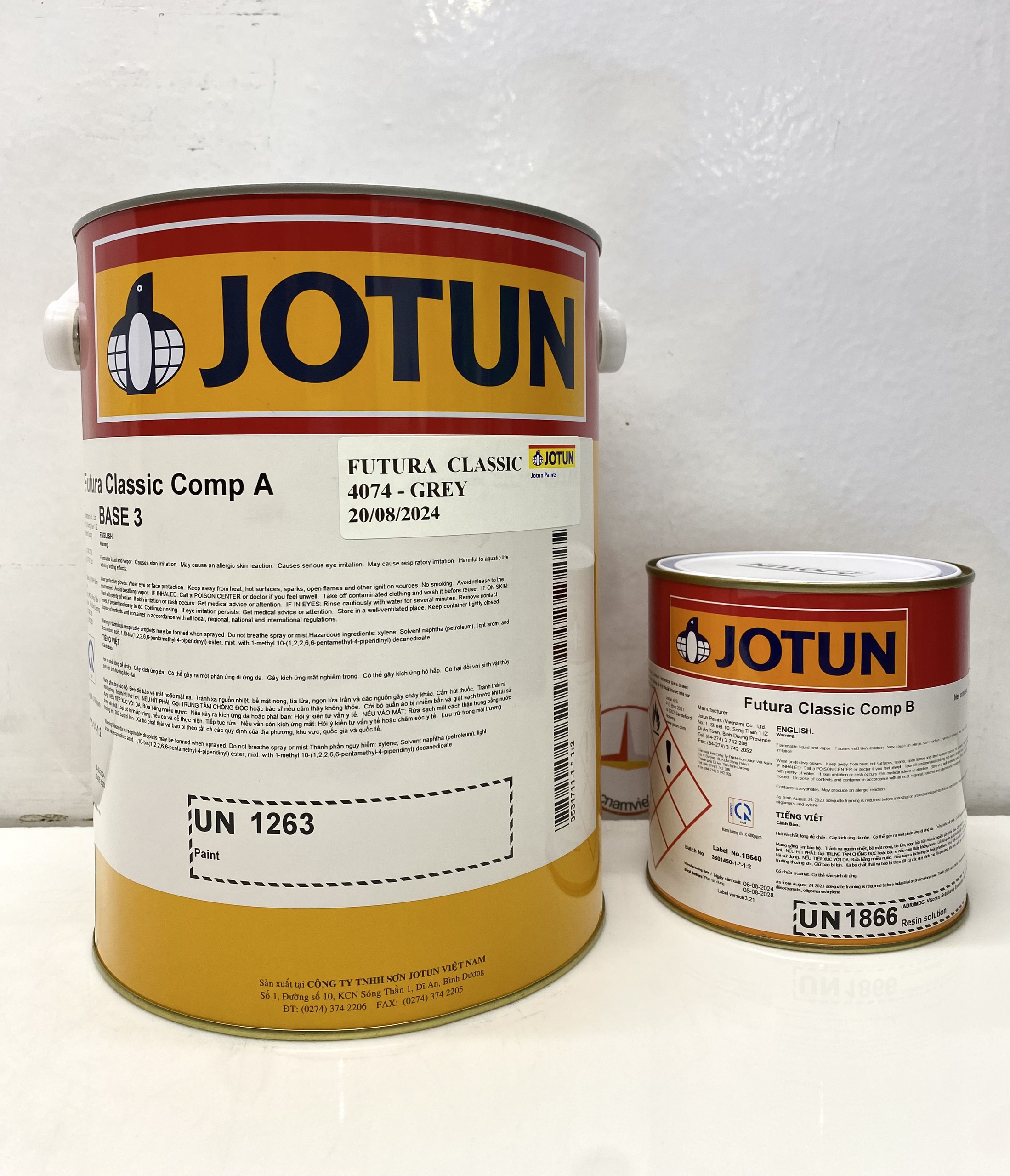 Sơn Epoxy Jotun Futura Classic base 3 màu Grey 4074 (Xám) 5L/bộ