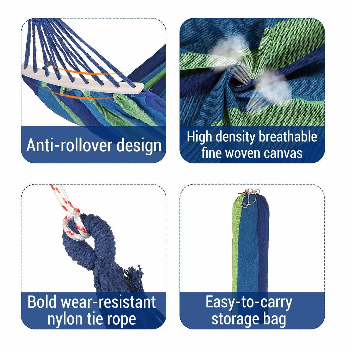 Di Động Canvas Võng Travelling Dã Ngoại Ngoài Trời Dài Bằng Gỗ Ghế Cắm Trại Treo Giường Bàn Ghế Sân Vườn Với Ba Lô