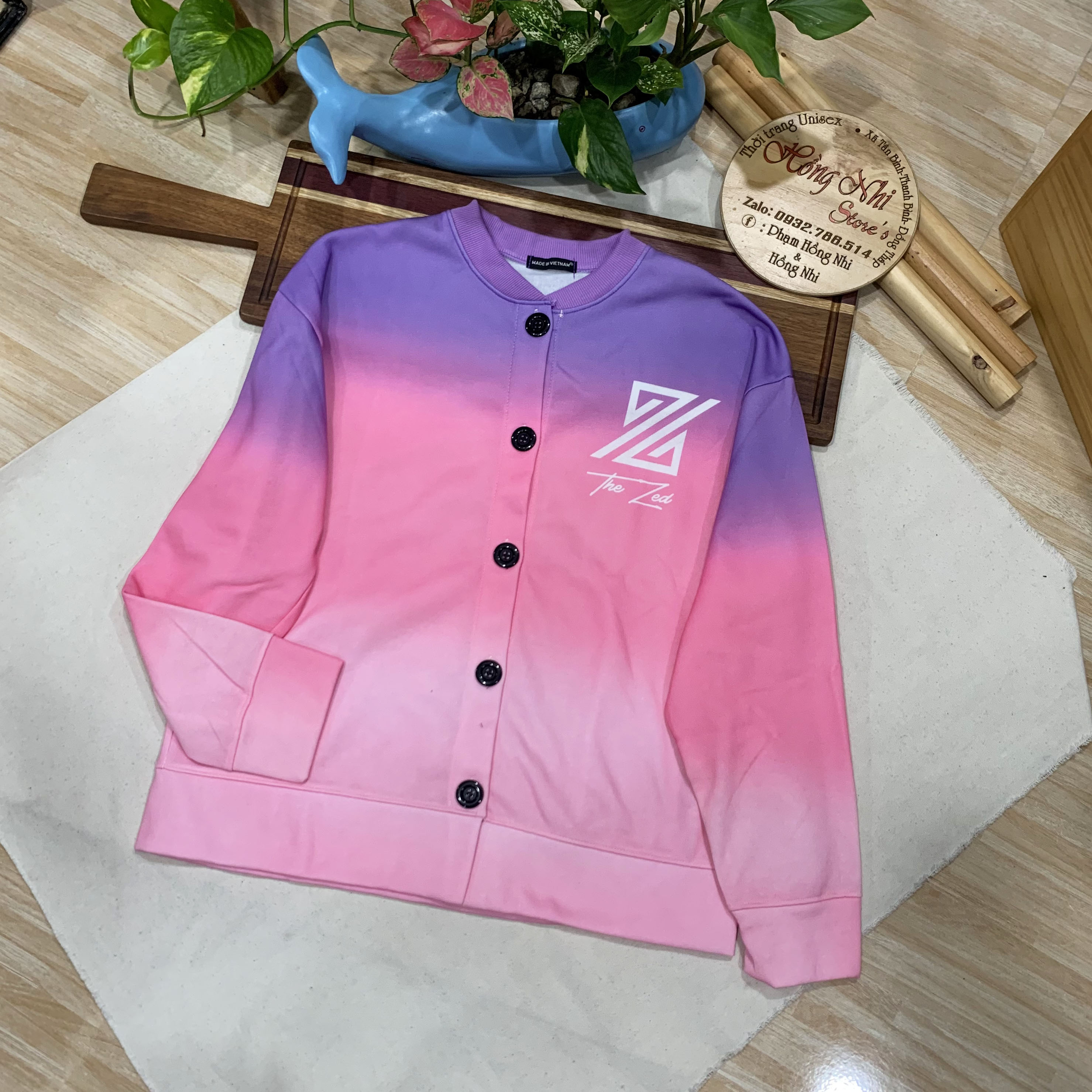 Áo Khoác Cardigan 3D Loang Màu Chữ Z Hồng Tie Dye Oversize Ulzzang Unisex Dáng Rộng Nam Nữ - MM