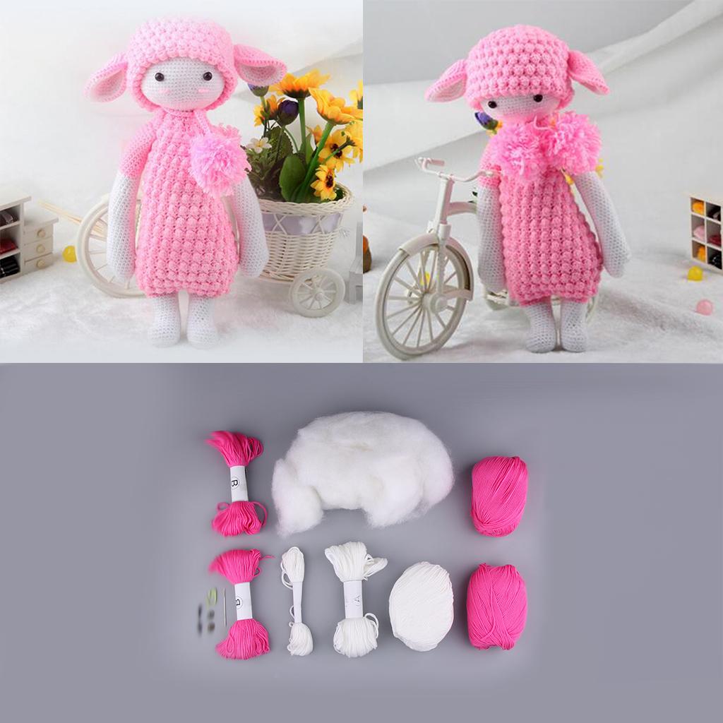 Lamb Doll Crochet Kit for Beginners Adults Hand Knitting Toy Sewing Craft