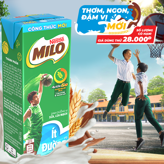 Hình ảnh Thùng 48 Hộp Sữa Nestlé Milo Ít Đường (180ml/ Hộp)