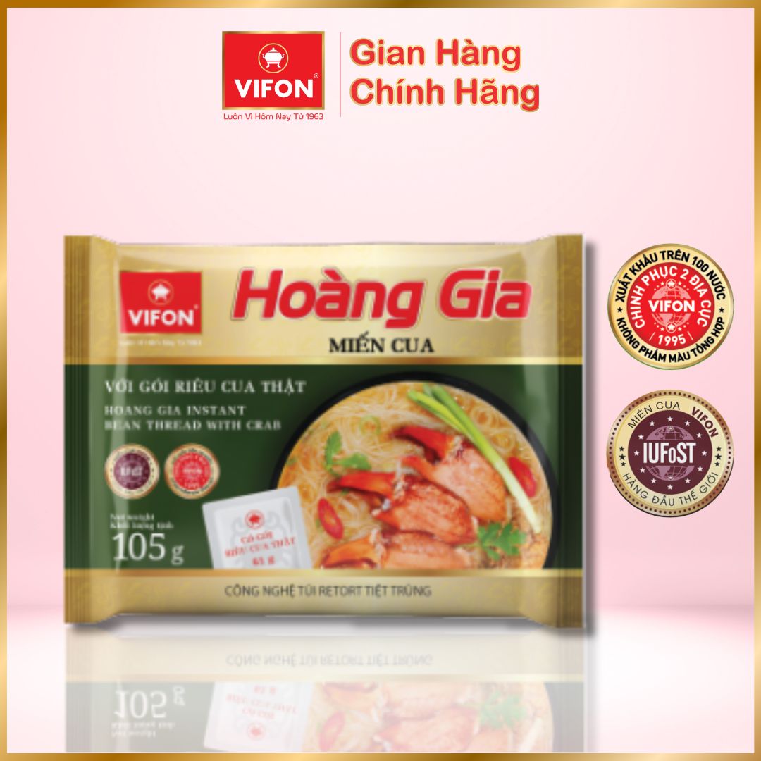 Thùng 18 gói Hoàng gia Miến cua 105gr/gói