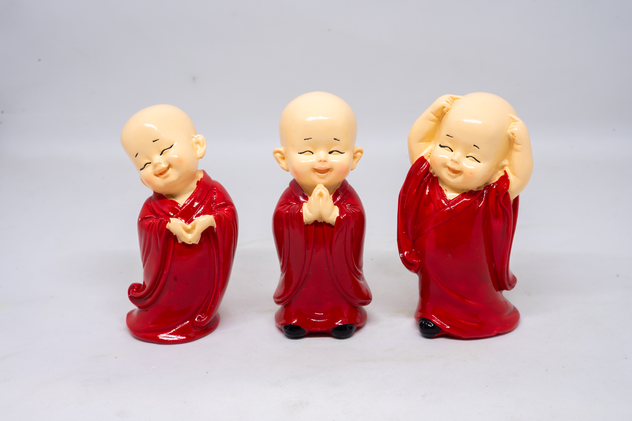 Bộ tượng Chú tiểu vui vẻ trang trí ô tô cao 7cm