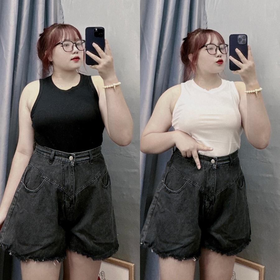 Áo croptop bigsize ba lỗ trơn không khoét nách sâu không lộ vòng một với nhiều màu để lựa chọn BIGSIZE CÔ NHỎ- G8 - Vàng chanh