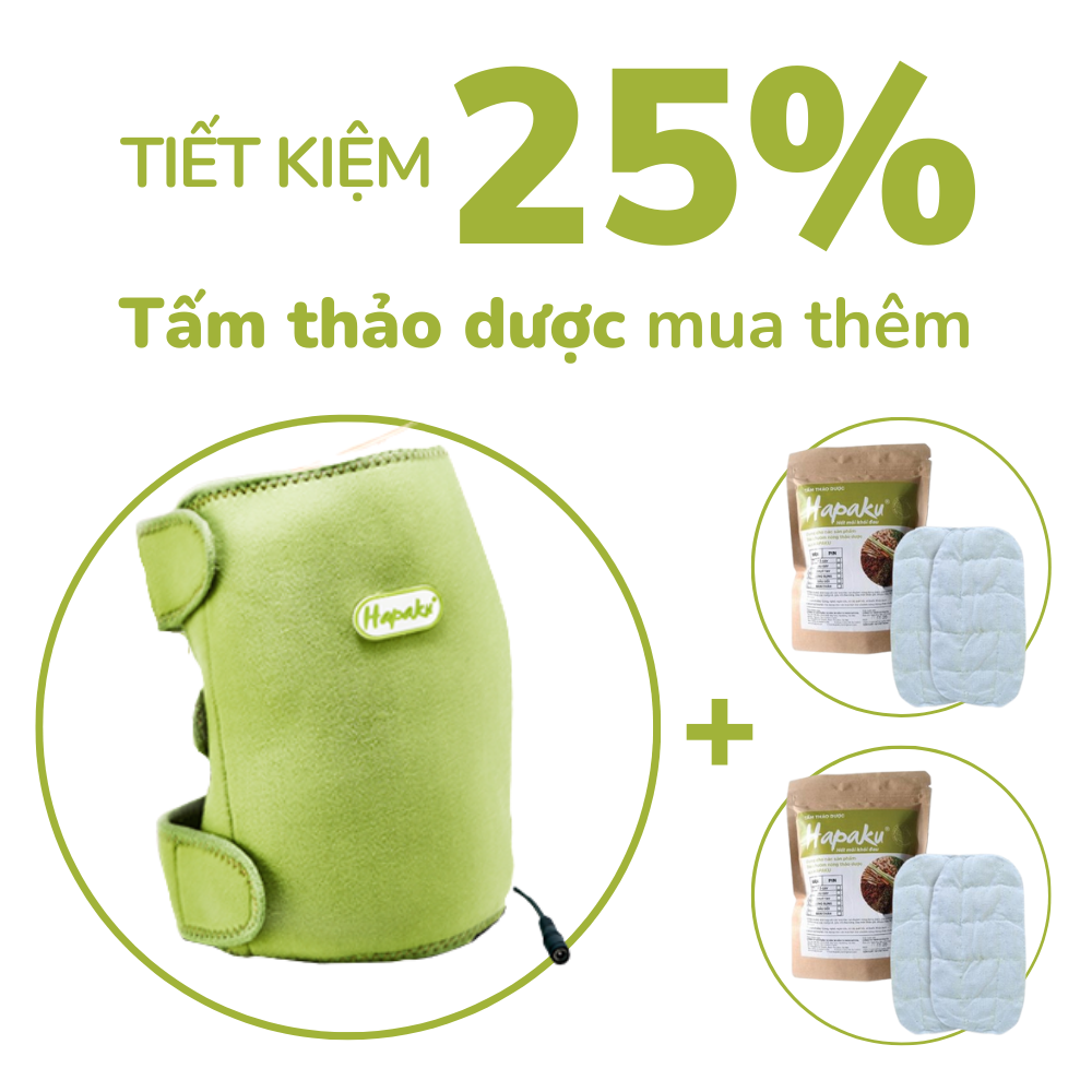 Bộ Đai Chườm Nóng Thảo Dược Giảm Đau Đầu Gối Dùng Điện - Hapaku - Bộ Đai 2 Tấm Thảo Dược