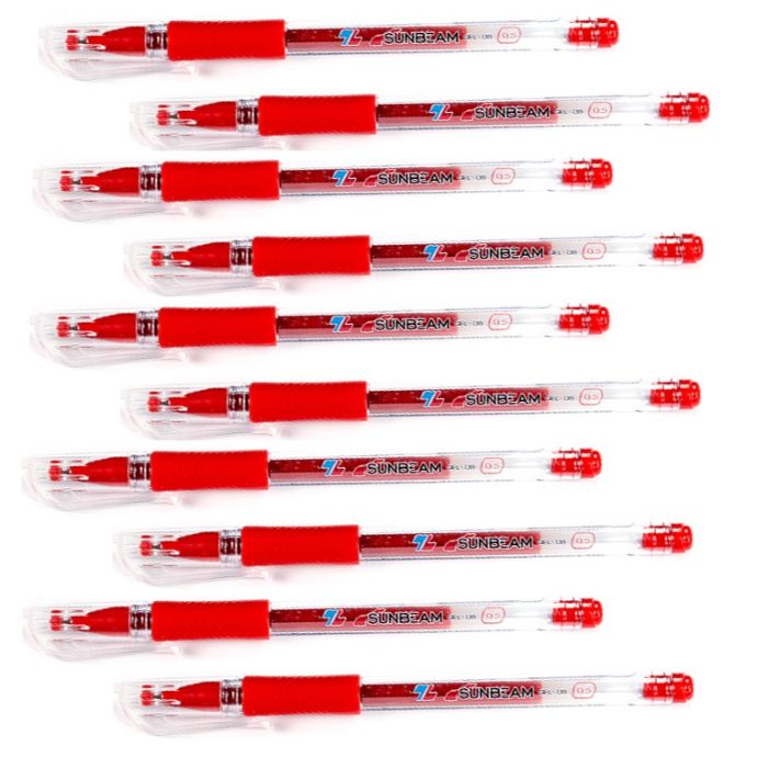 Bộ 10 Bút Gel Thiên Long Gel - 08 - Đỏ