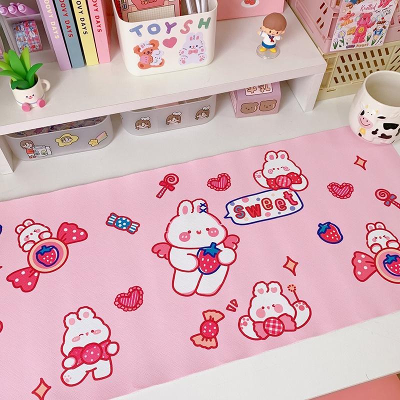 Soft Cartoon Dots cute bear rabbit desk mat student dormitory mouse pad computer keyboard desk pad HBJL