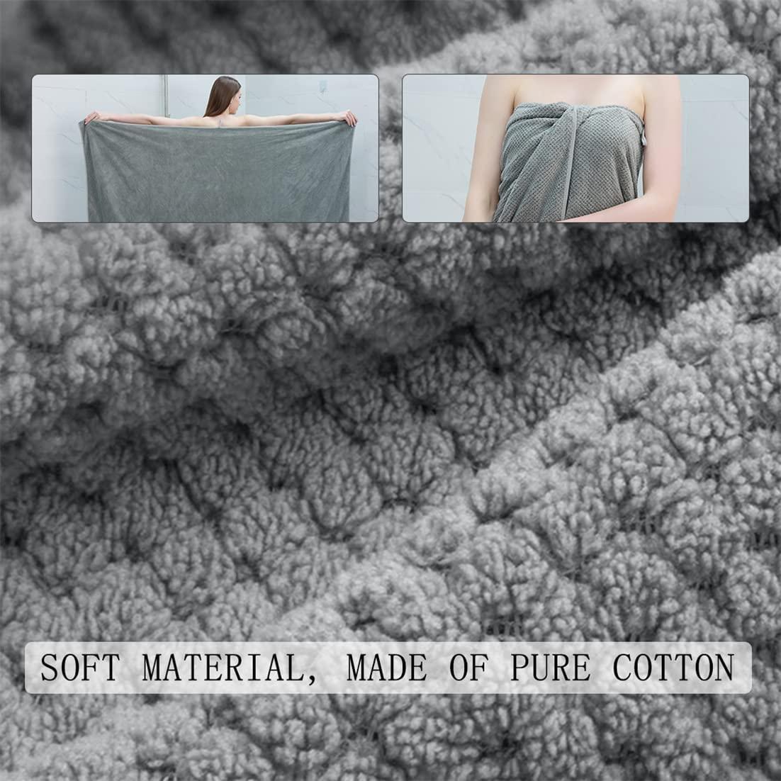 Khăn Tắm, Khăn Tắm Lớn Khăn Tắm Microfiber Khăn Tắm Siêu Thấm, Xám - 70 x 140 cm, 1 Mảnh