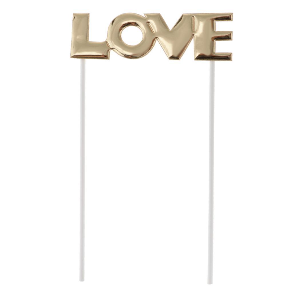 6 Pieces Love Letter Cake Topper Cake Banner Wedding Party Cake Centerpieces