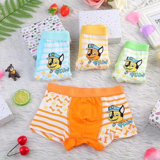 Quần Lót Đùi Bé Trai Cotton Co Giãn 4 Chiều Thấm Hút Mồ Hôi In Hoạt Hình. Giao Màu Ngẫu nhiên