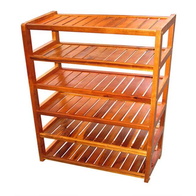 Kệ Giày Dép 6 Tầng Rộng 80cm Gỗ Tự Nhiên 100%