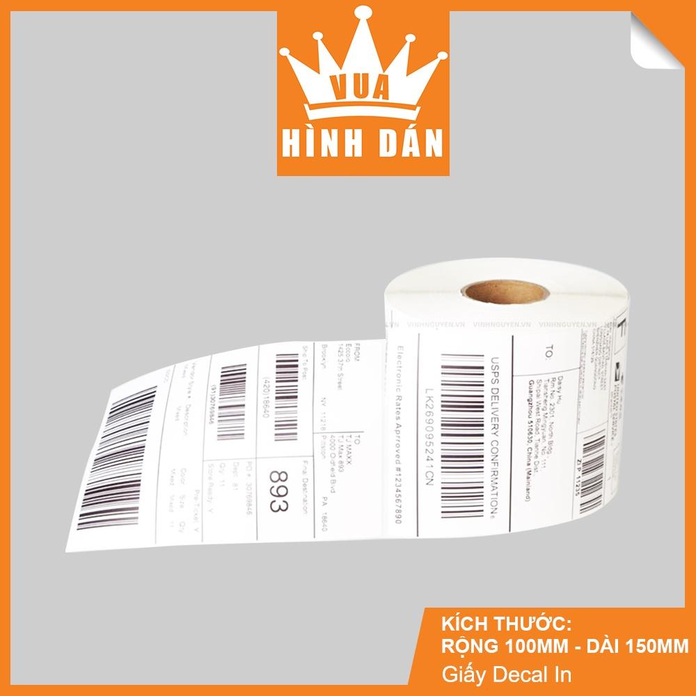 DECAL THƯỜNG IN MÃ VẠCH, IN TEM, CUỘN 100X150X50M 320 TEM