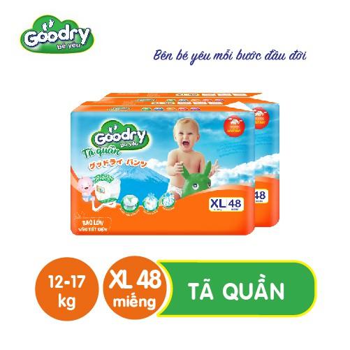 Tã quần Goodry jumbo XL48 công nghệ Nhật Bản thấm hút thật nhanh (48 miếng)