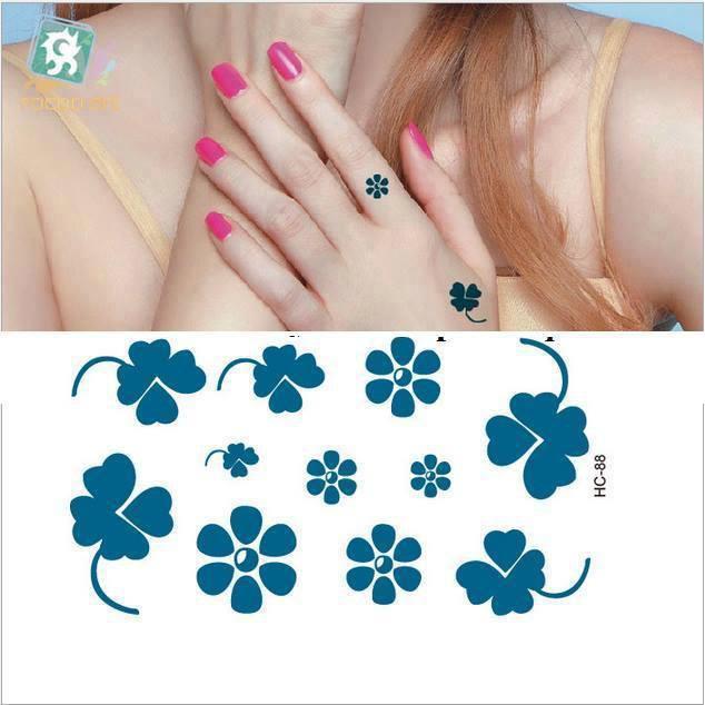 Hình xăm dán có ba lá và sen 10x6cm+ quà tặng kèm