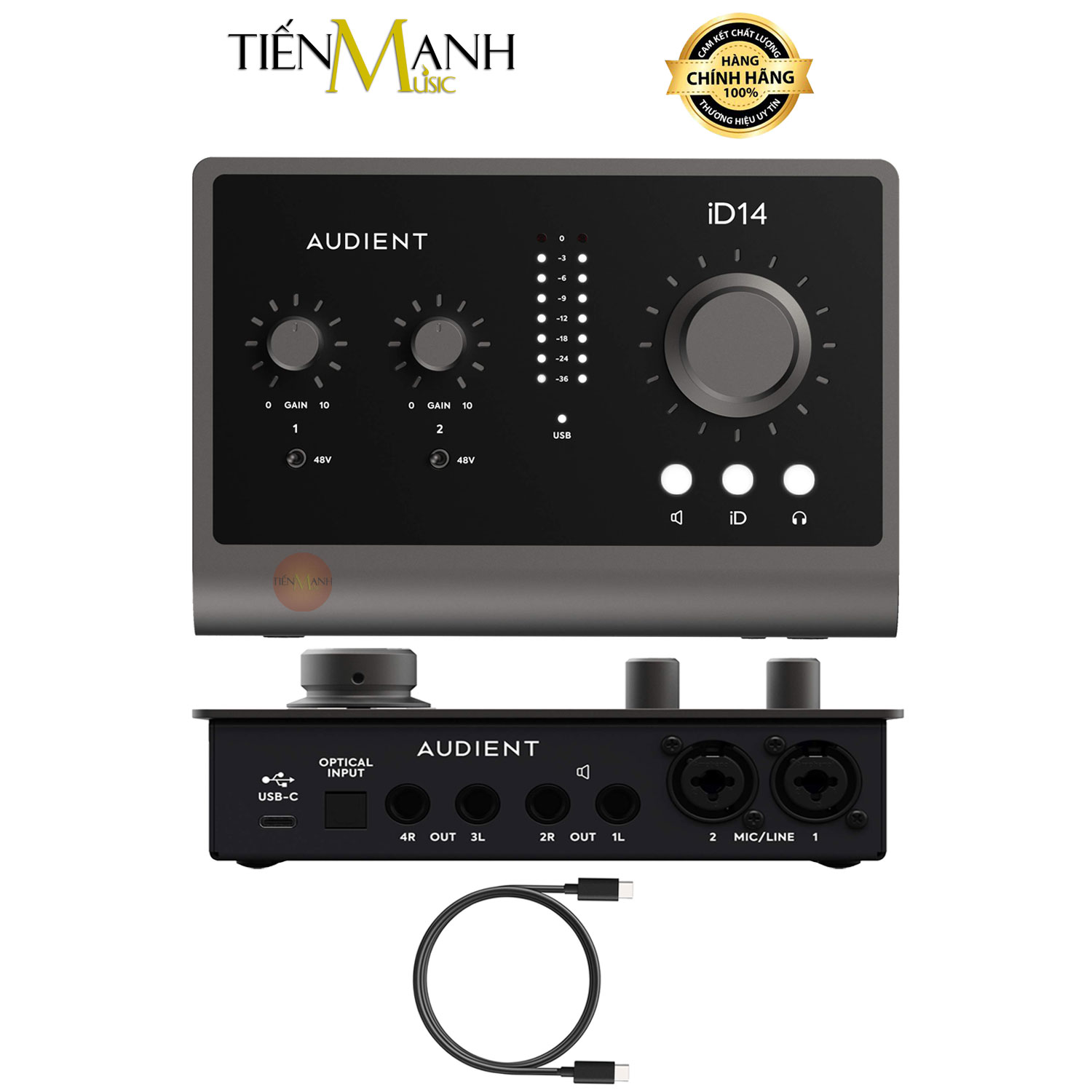 Soundcard Audient iD14 MK2 - Sound Card Bộ Thu Âm Thanh và Livestream MKII USB-C Audio Interface Hàng Chính Hãng