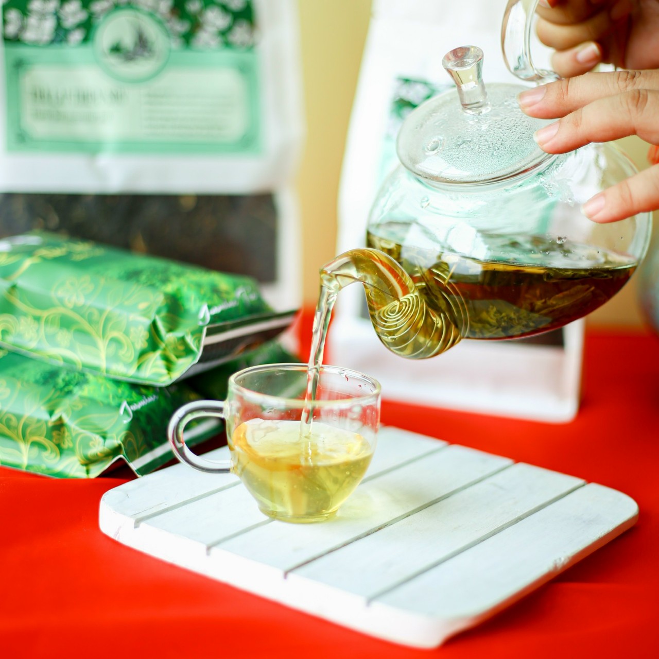 Set 2 Gói Trà Thiên Sơn Ướp Hoa Lài Bảo Lộc Dạng Túi Zip Trắng Tiện Lợi