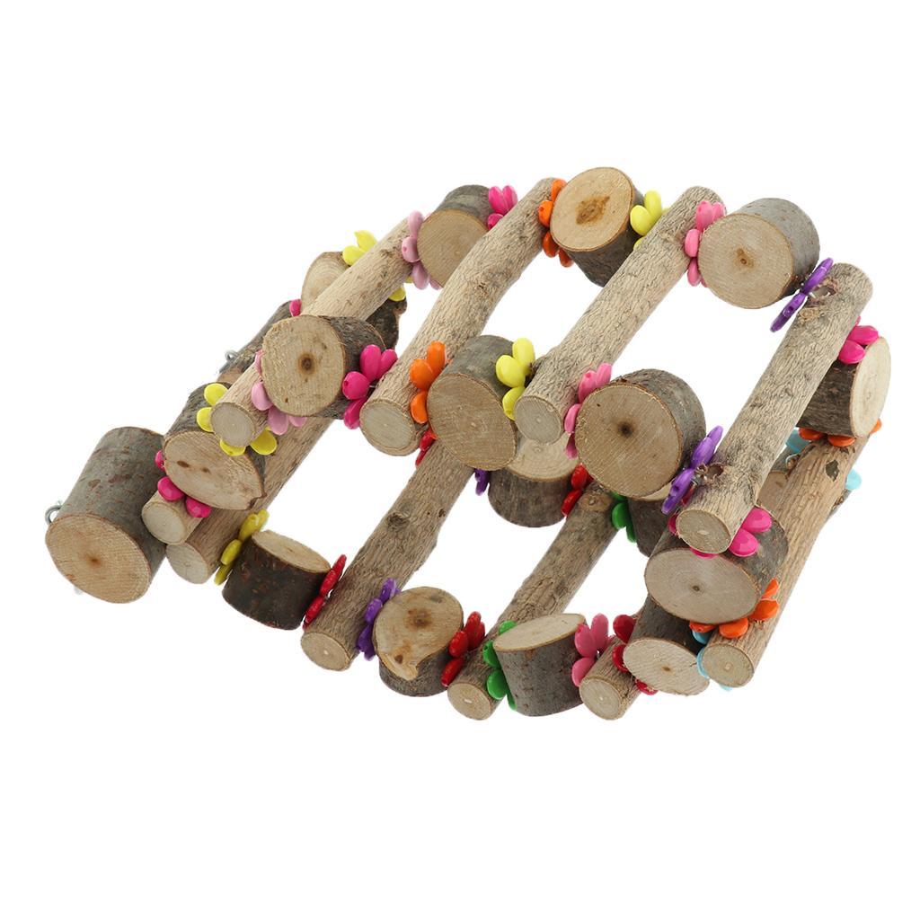 Natural Wood Bird Parrot Chew Toy Bird Cage Swing Toy Parrot Bird Ladder Toy