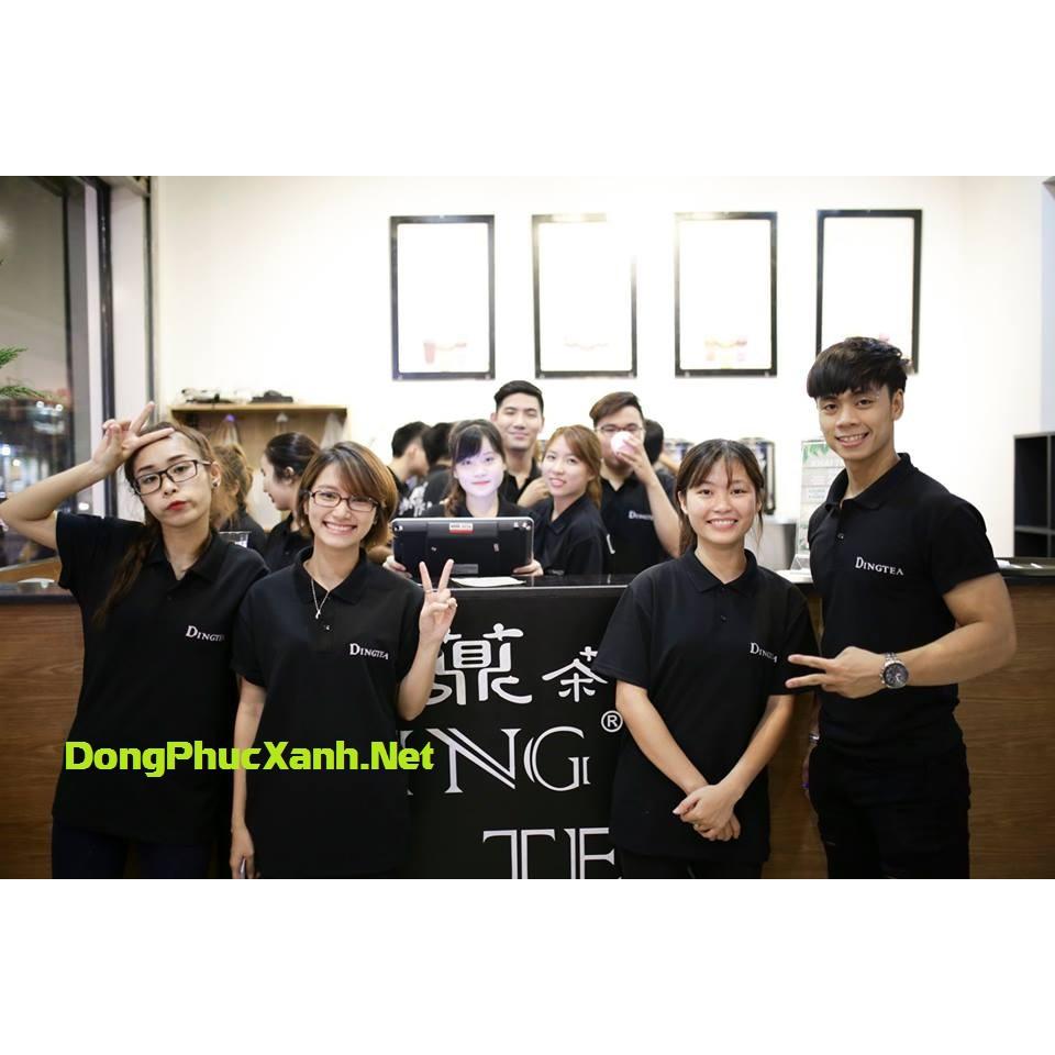 Áo Đồng Phục Quán Cafe Màu Đen Phối Màu