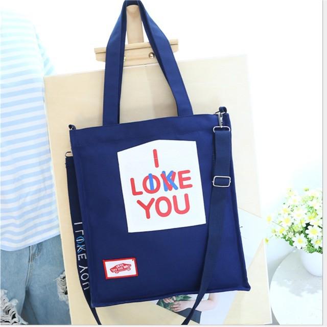 Túi Thời Trang Tote 5 Màu - I LOVE YOU