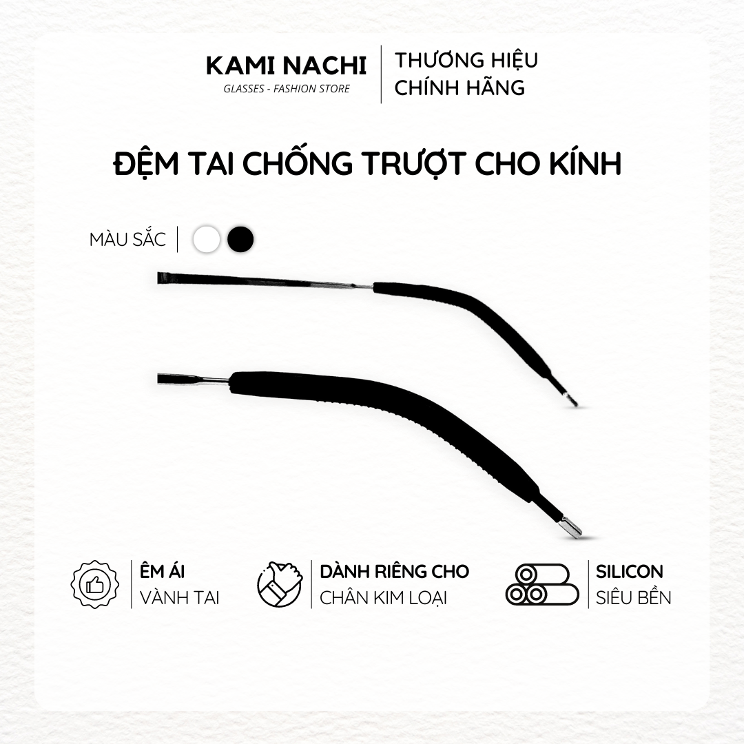 Miếng đệm làm êm tai cho kính bằng silicon siêu bền hình cây tăm chống trượt KAMI NACHI