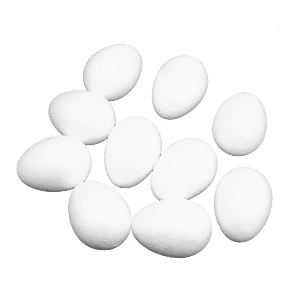 10Pcs White Modelling Craft Polystyrene Foam Eggs 8cm