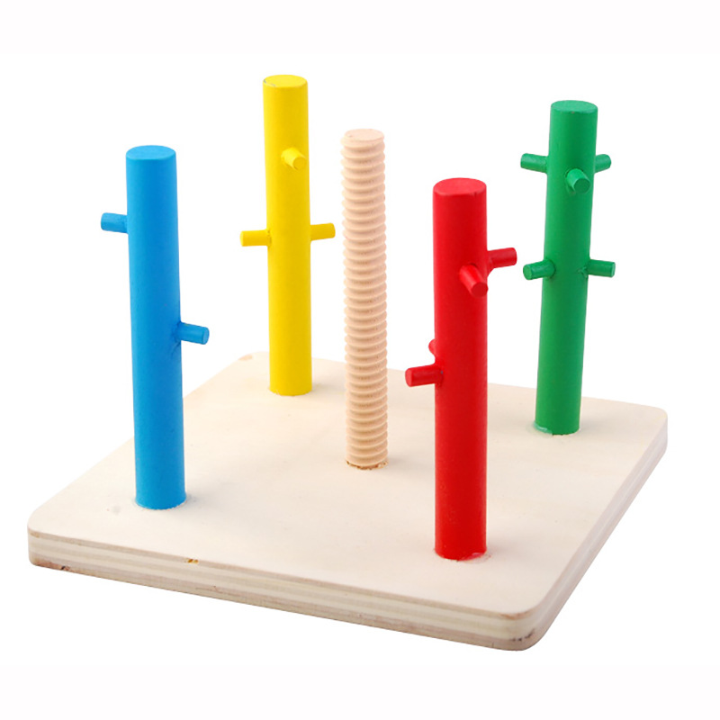 Đồ Chơi Giáo Dục Montessori Luyện Tay Luồn Cọc Size Lớn Bằng Gỗ An Toàn Cho Bé