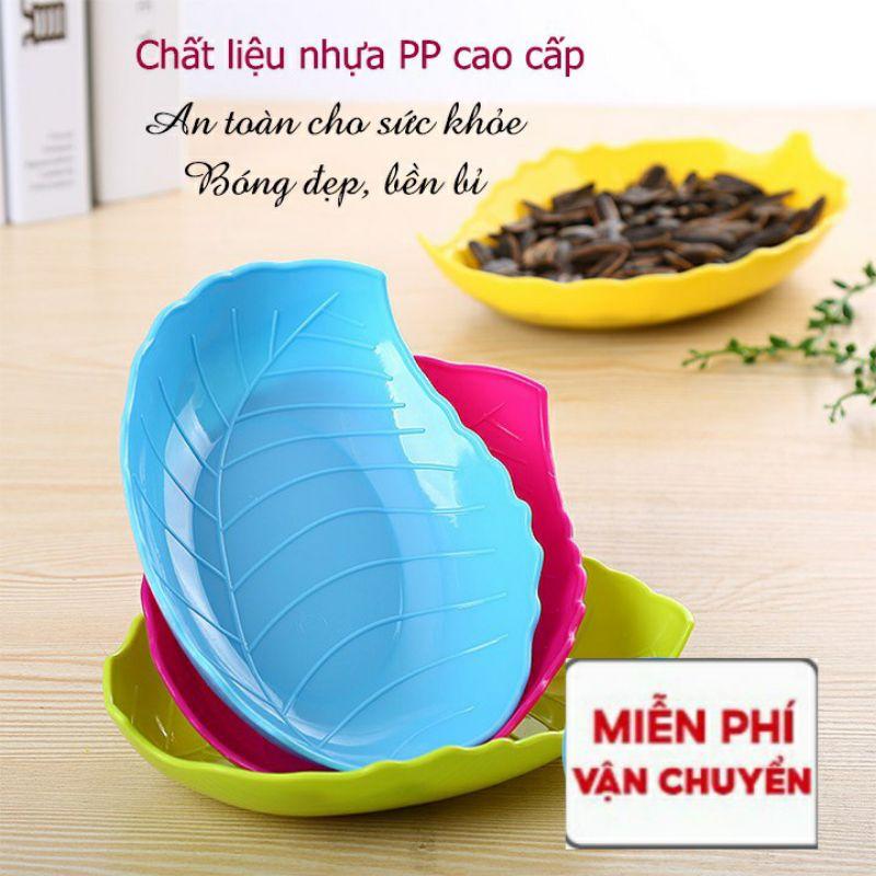 Đĩa nhựa phíp hàng đẹp hình lá nhiều màu