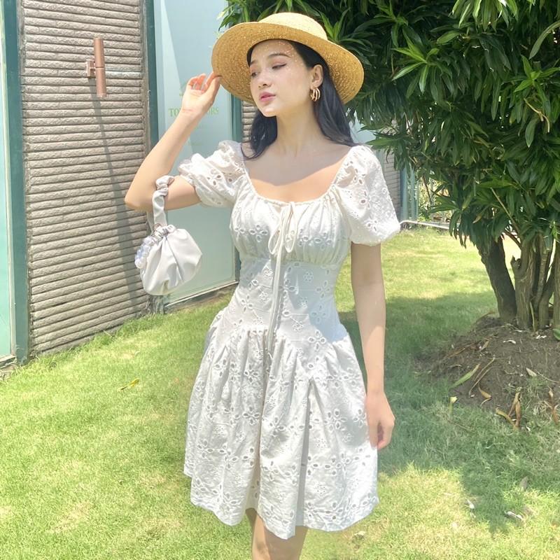 Đầm ngắn thắt nơ ngực dáng xoè - AUDREY STUDIO