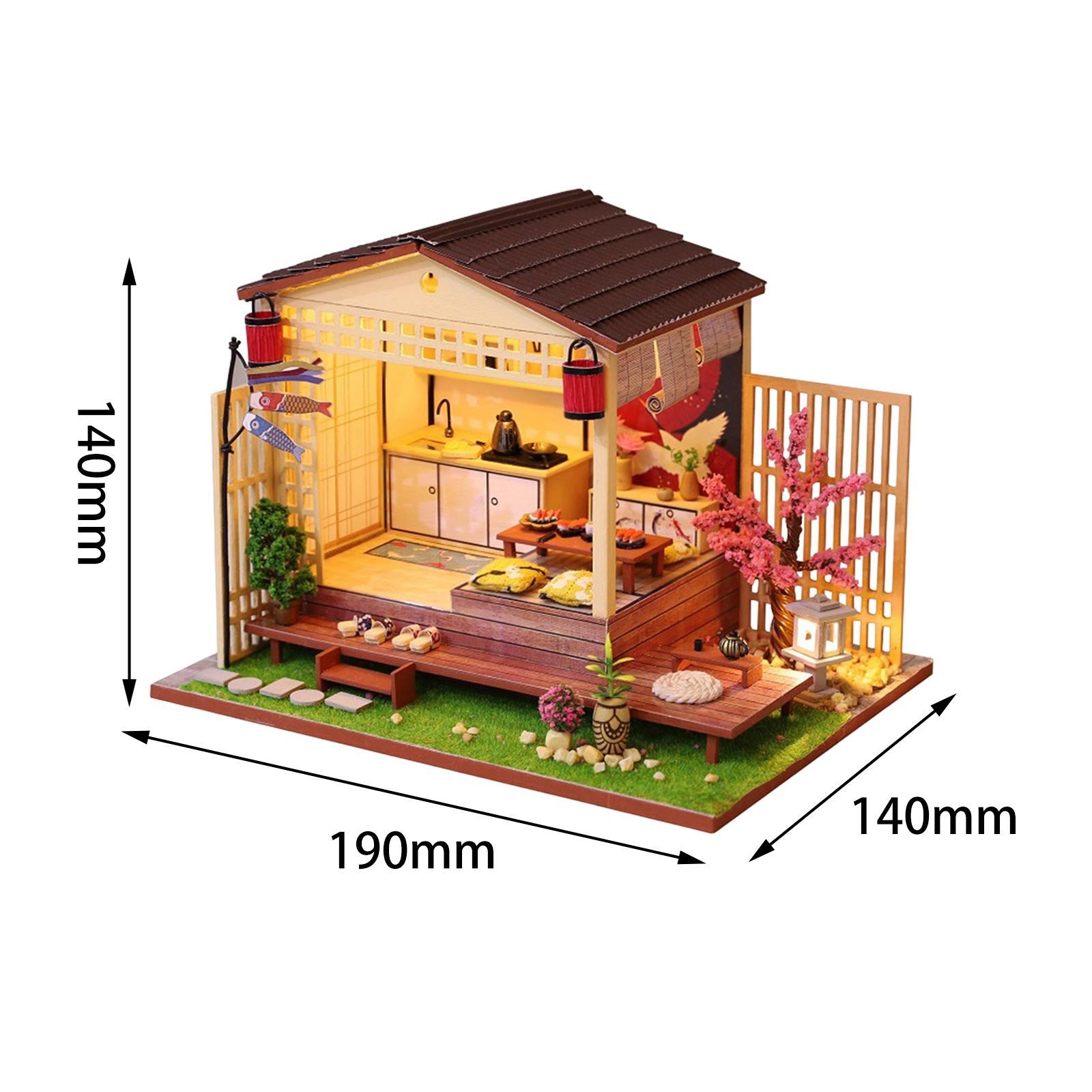 Creative Wooden Dollhouse DIY 3D Puzzle with Light & Furniture,Handcraft Cottage Accessory Valentine'S Gift