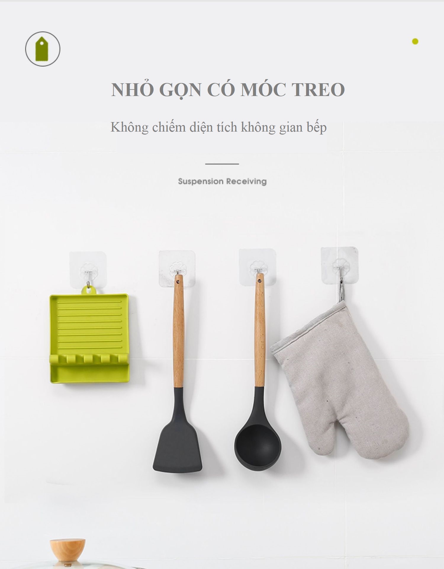 Giá đỡ nắp xoong nồi, gác muỗng múc canh ráo dầu, nước ( màu ngẫu nhiên )