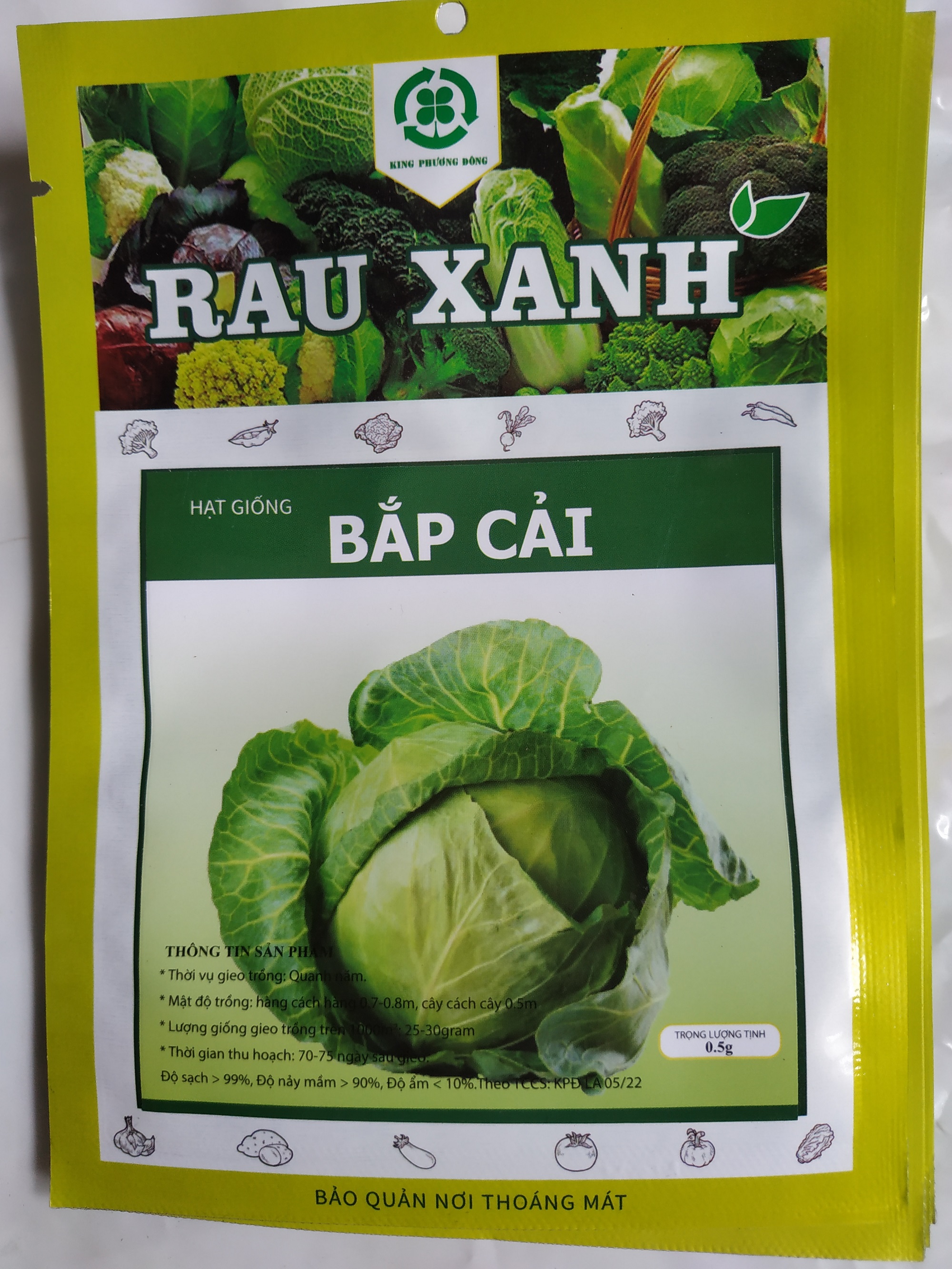 Hạt giống BẮP CẢI - gói 0.5 gram