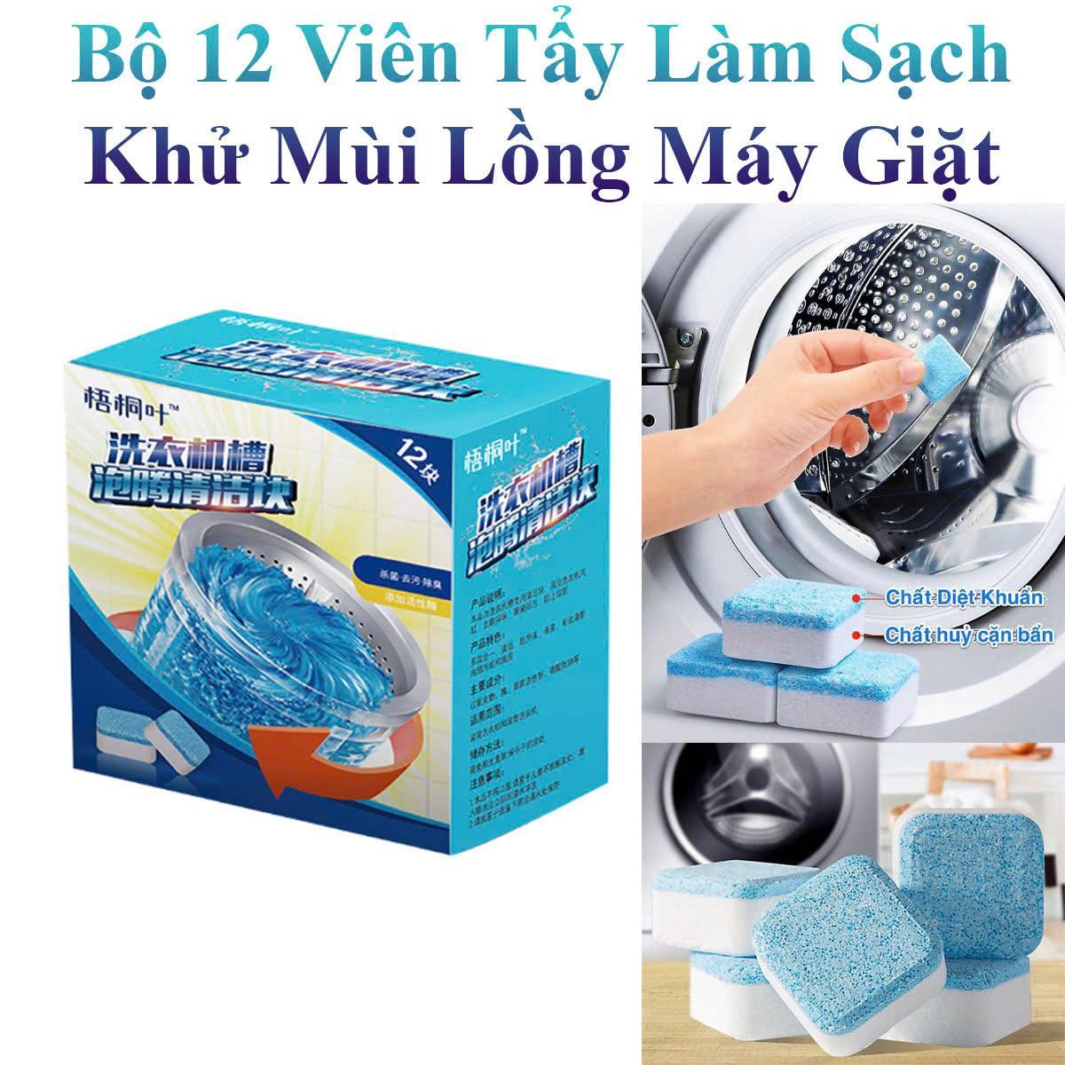 Bộ 12 Viên Tẩy Làm Sạch Và Khử Mùi Lồng Máy Giặt