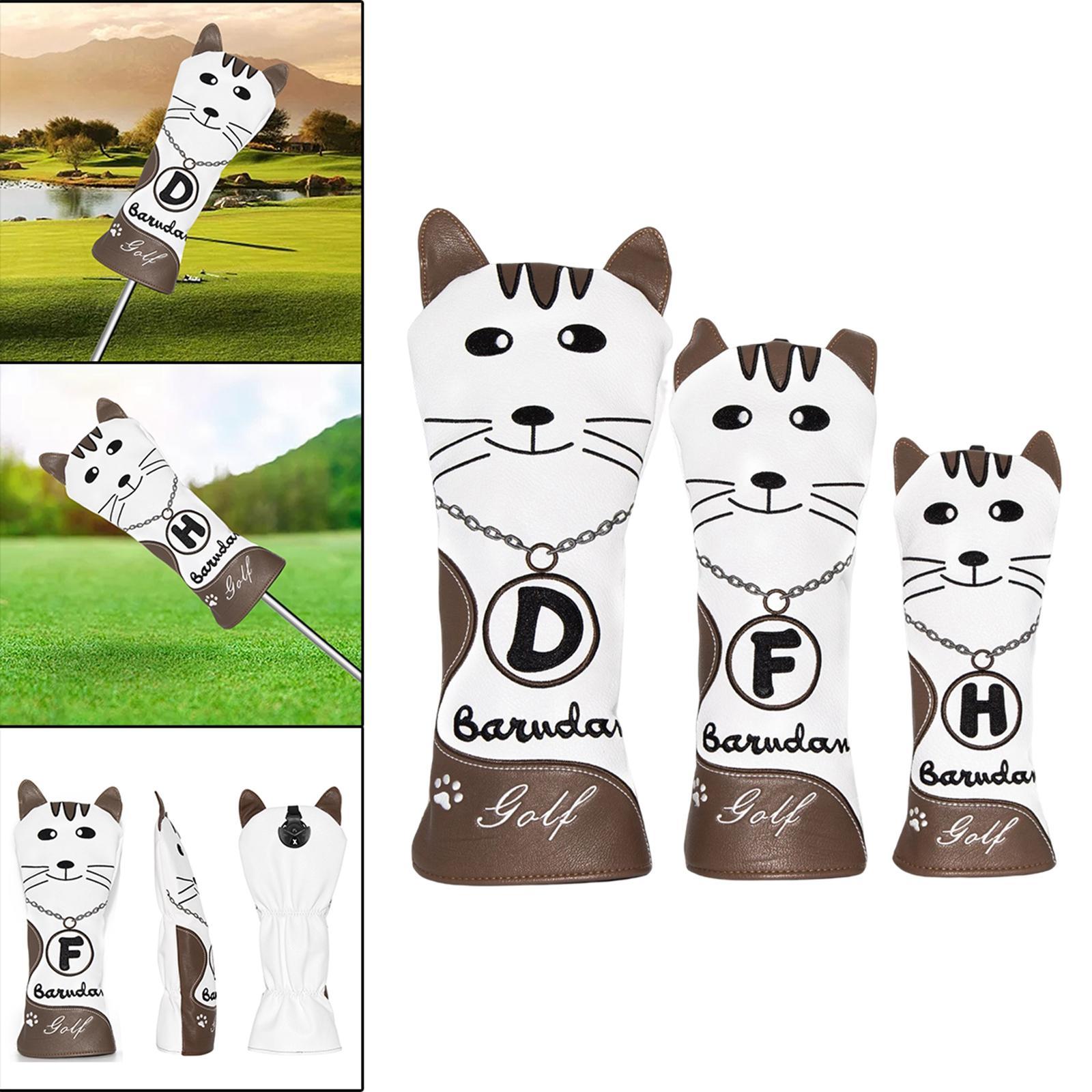3Pcs/Set Golf Club Head Covers Waterproof Leather with No. Tags Golf Woods Headcovers