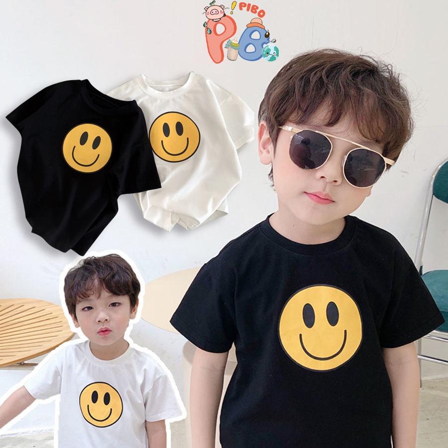 Áo Thun Cộc Tay Bé Trai Bé Gái BabyBoo Hình Smile Vàng Vải Cotton Thoáng Mát, Thấm Hút Mồ Hôi Tốt- PiBo Store