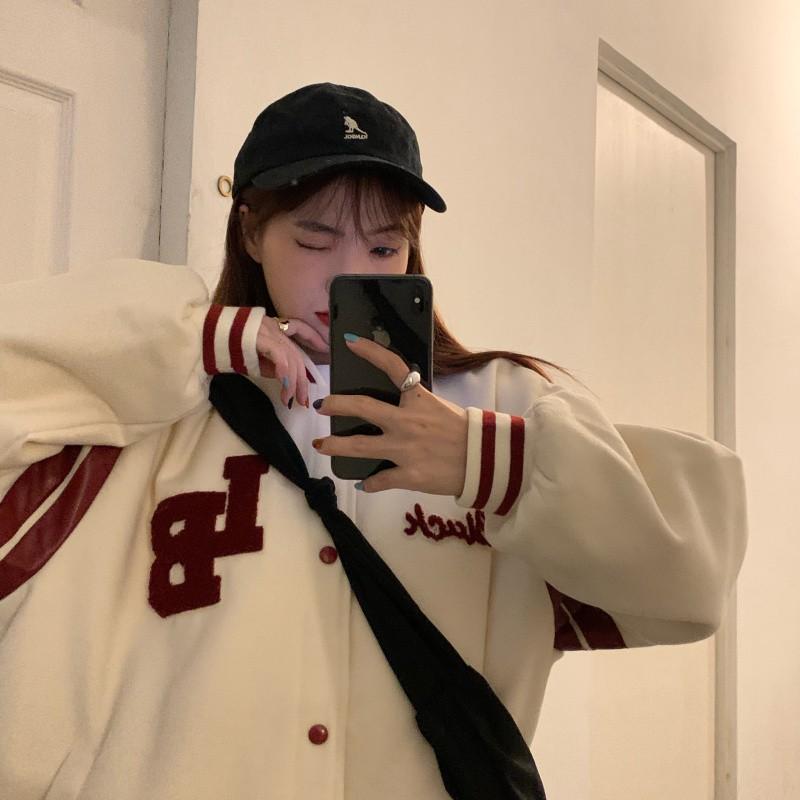 (K1) áo khoác bomber bóng chày thêu chữ size M đến 2xl(kèm video ảnh khách mặc size M L )