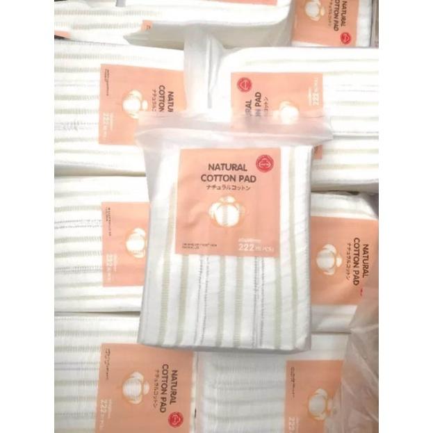 Túi 222 Bông Tẩy Trang Hatsu Natural Cotton Pads 100% Tự Nhiên An Toàn Mềm Mại