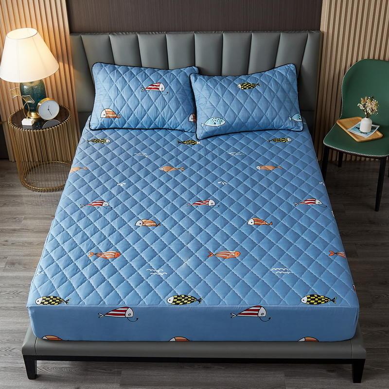 Bonenjoy Mền Chần Gòn Ga Trải Giường Chống Thấm Nước Với Thun Nữ Hoàng Vương Kích Thước Đồng Màu Tấm Bảo Vệ Nệm Dùng Cho Giường Đôi