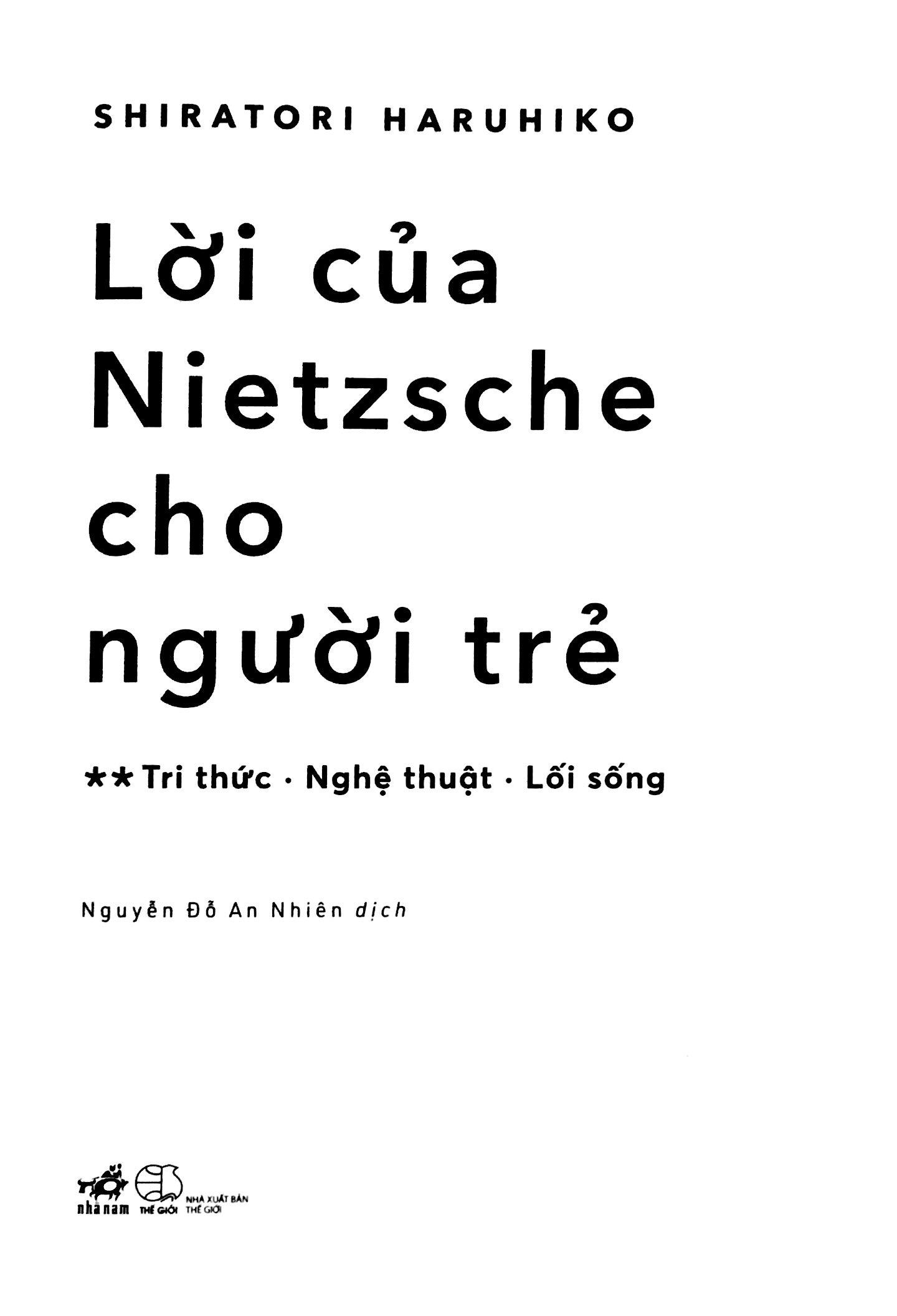 Lời Của Nietzsche Cho Người Trẻ - Tập 2: Tri Thức - Nghệ Thuật - Lối Sống