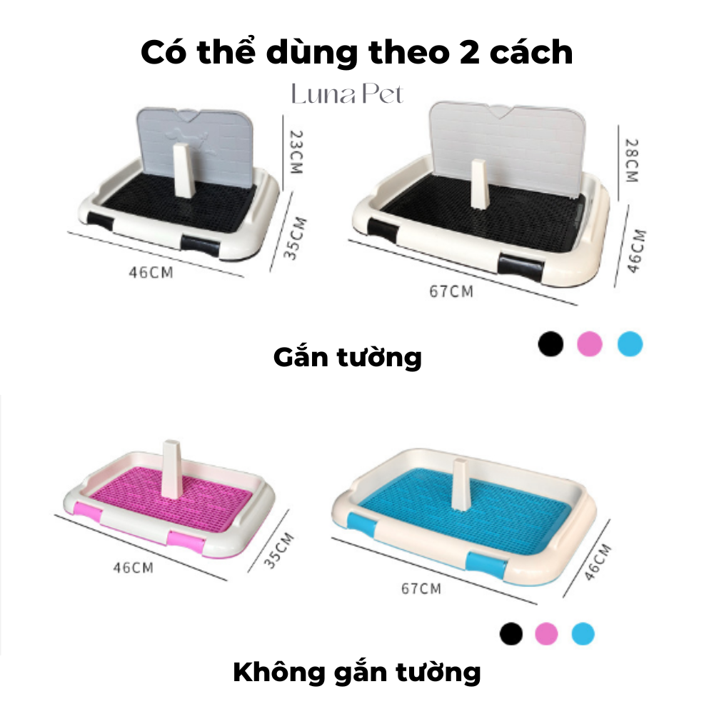 Khay vệ sinh cho chó có thành cao - khay vệ sinh cho chó size lớn ( tặng cột + tấm lót)