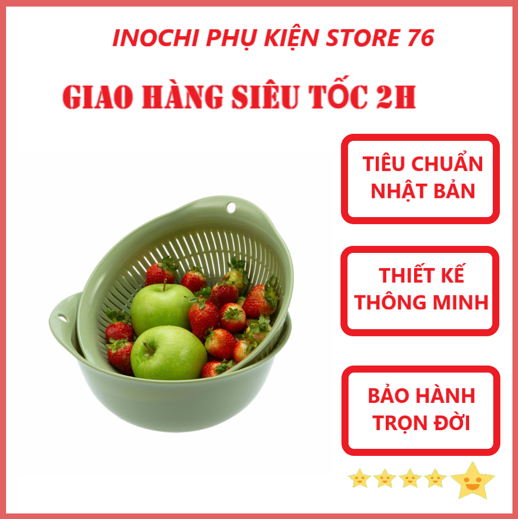 {Nhiều Cỡ } Bộ Thau Rổ Nhựa Cao Cấp Yoko Inochi Nhật Bản - Kháng khuẩn khử mùi đảm bảo an toàn vệ sinh thực phẩm - Chính Hãng ( Tặng kèm khăn lau pakasa)