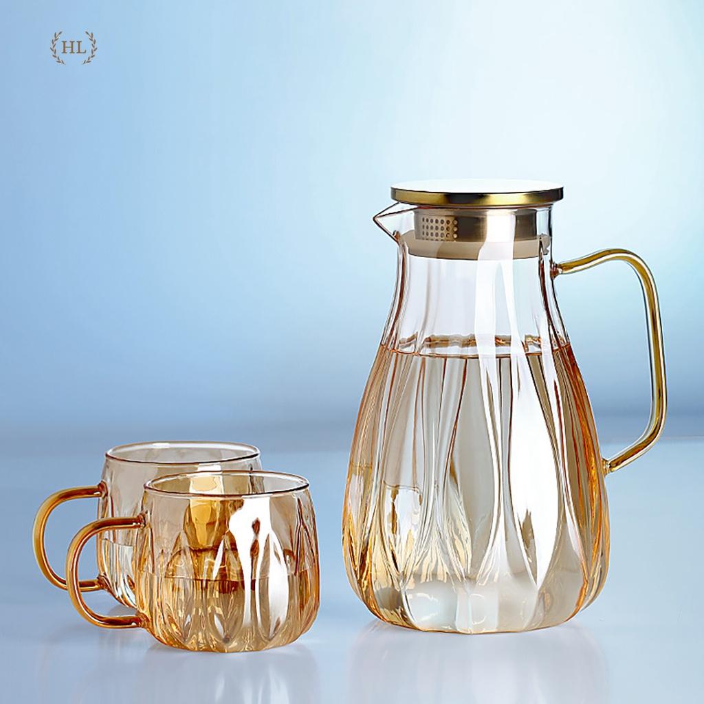Bình cốc thuỷ tinh phong cách NORDIC Lá Chất liệu Borosiicate | Bộ Bình Ly Thuỷ Tinh Chịu Nhiệt Tạo Hình Lá
