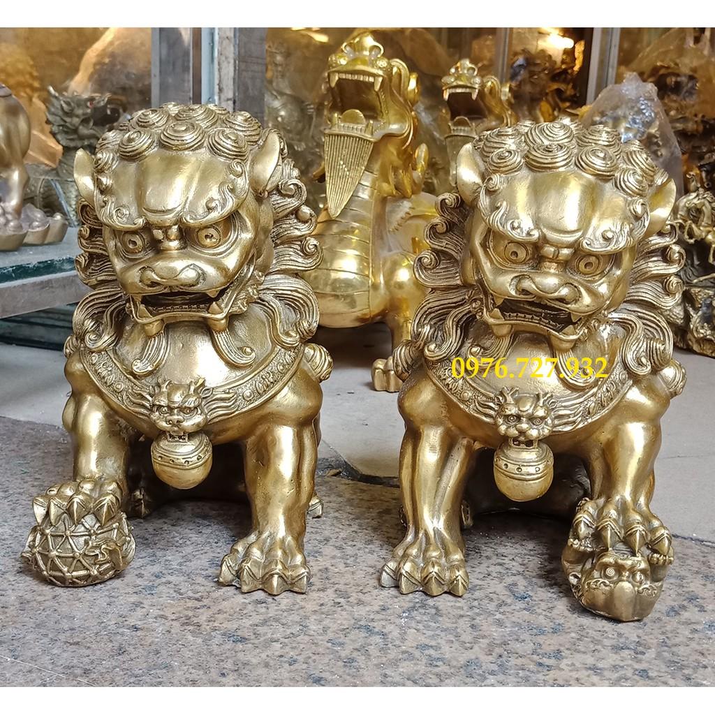 Nghê phong thủy bằng đồng cao 21cm, bán nghê phong thủy