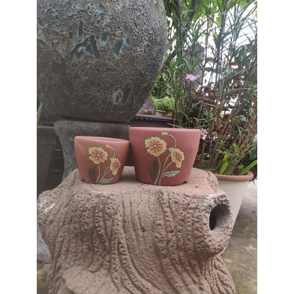 Set 3 chậu cây gốm Hoa hướng dương