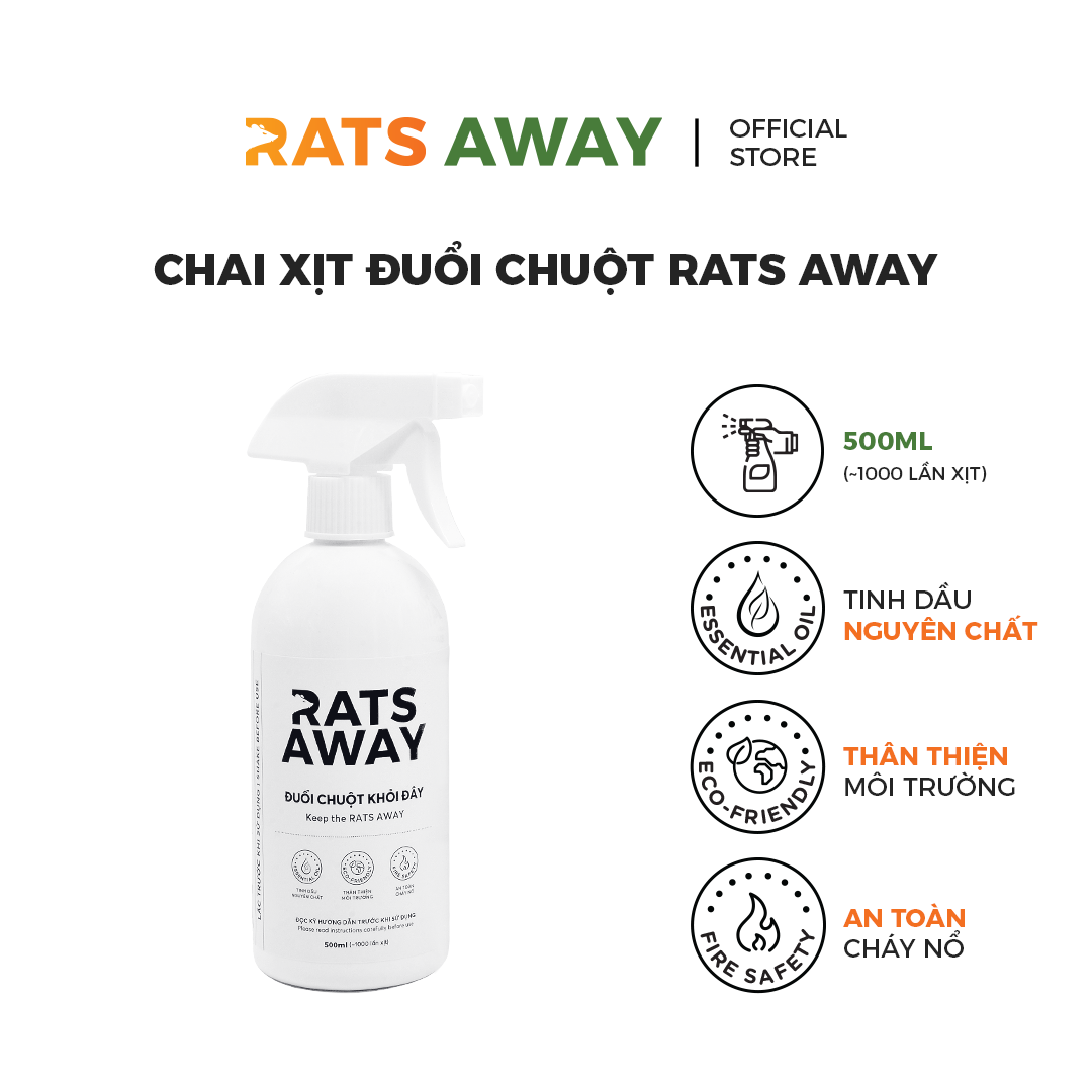 Chai xịt đuổi chuột chuyên dụng cho ô tô RATS AWAY 500ml