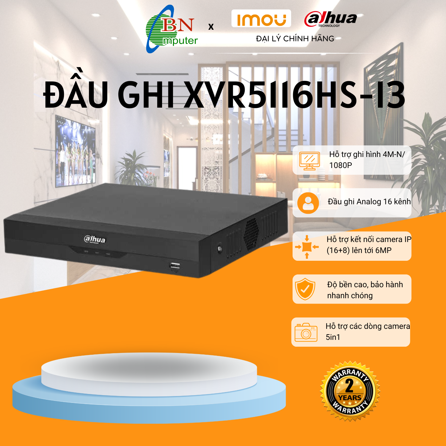 Đầu Ghi Hình Dahua XVR5116HS-X 16 Kênh - Hàng Nhập Khẩu