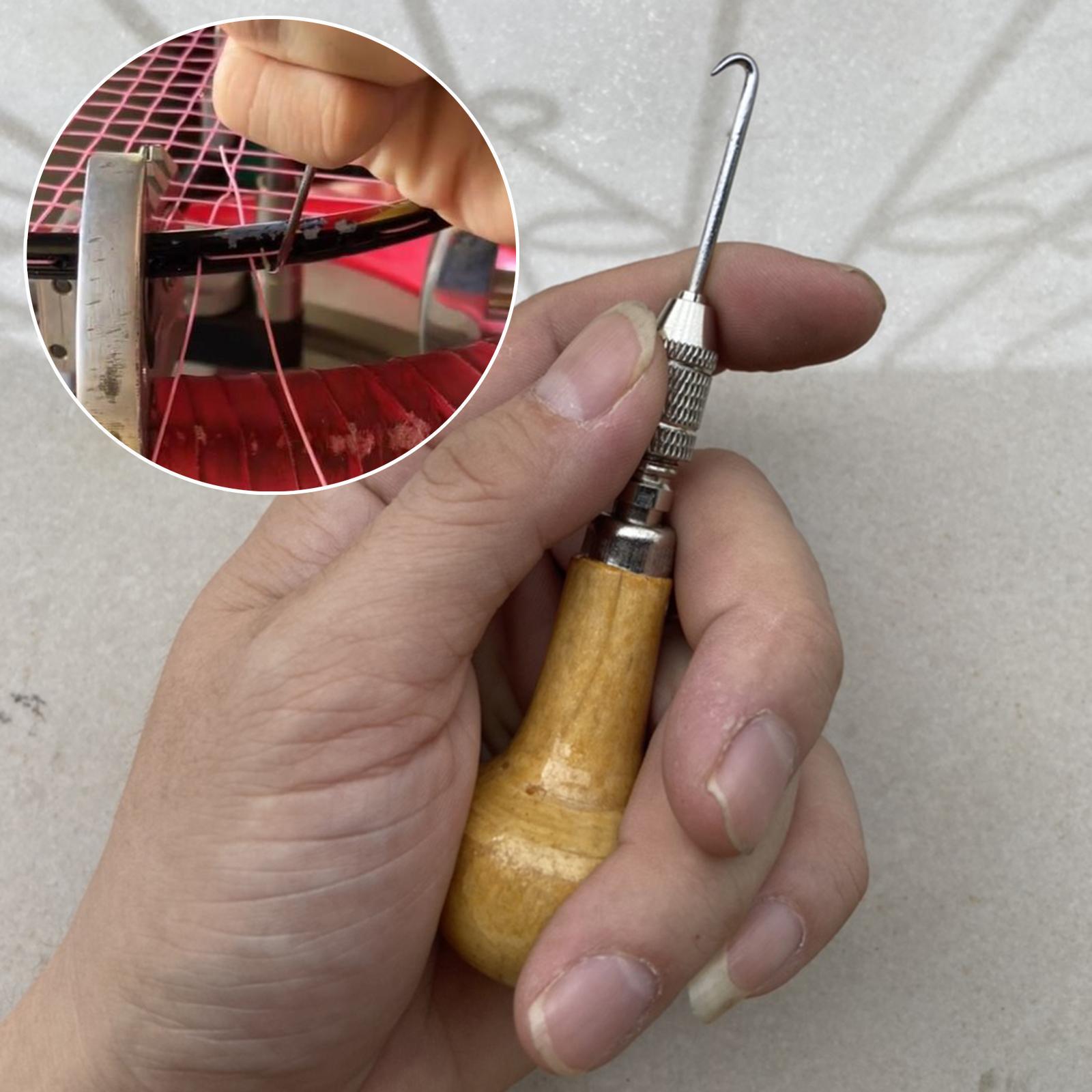Durable Racket String Puller, Wood Handle Badminton Equipment for Tennis Accessories