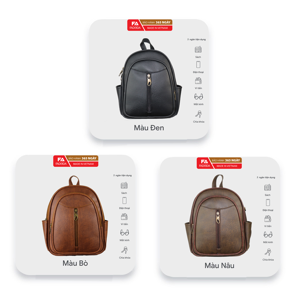 Balo nữ mini thời trang FADODA FBA6 nhiều màu