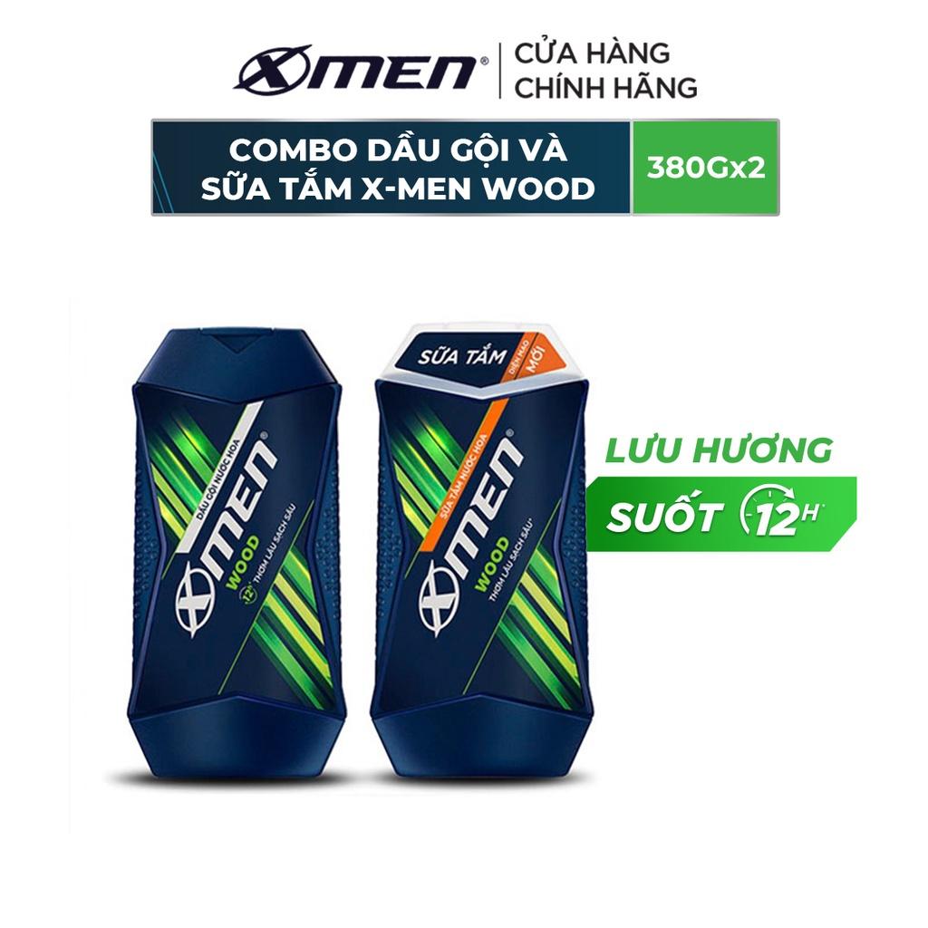 Combo Dầu gội và Sữa tắm Xmen Wood 380g/Chai